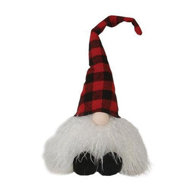 Sitting Plush Red Black Plaid Santa Gnome - The Fox Decor